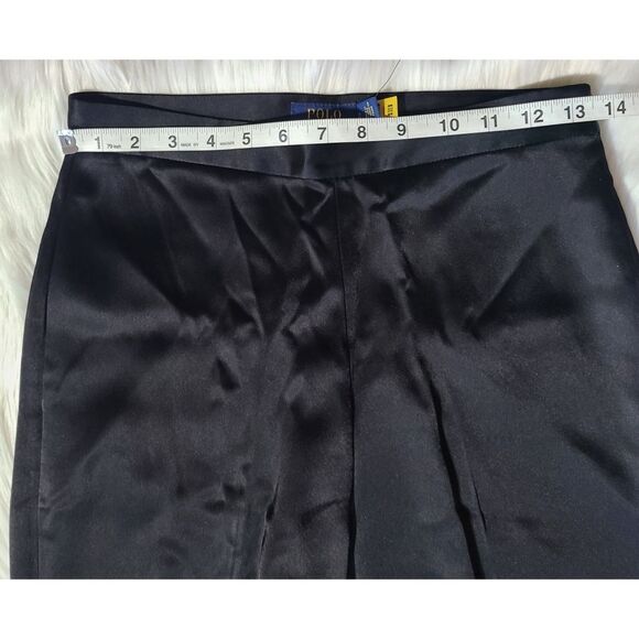 NWT|Polo Ralph Lauren Black Satin Double Face Straight Leg Pant, 2 - Picture 9 of 13